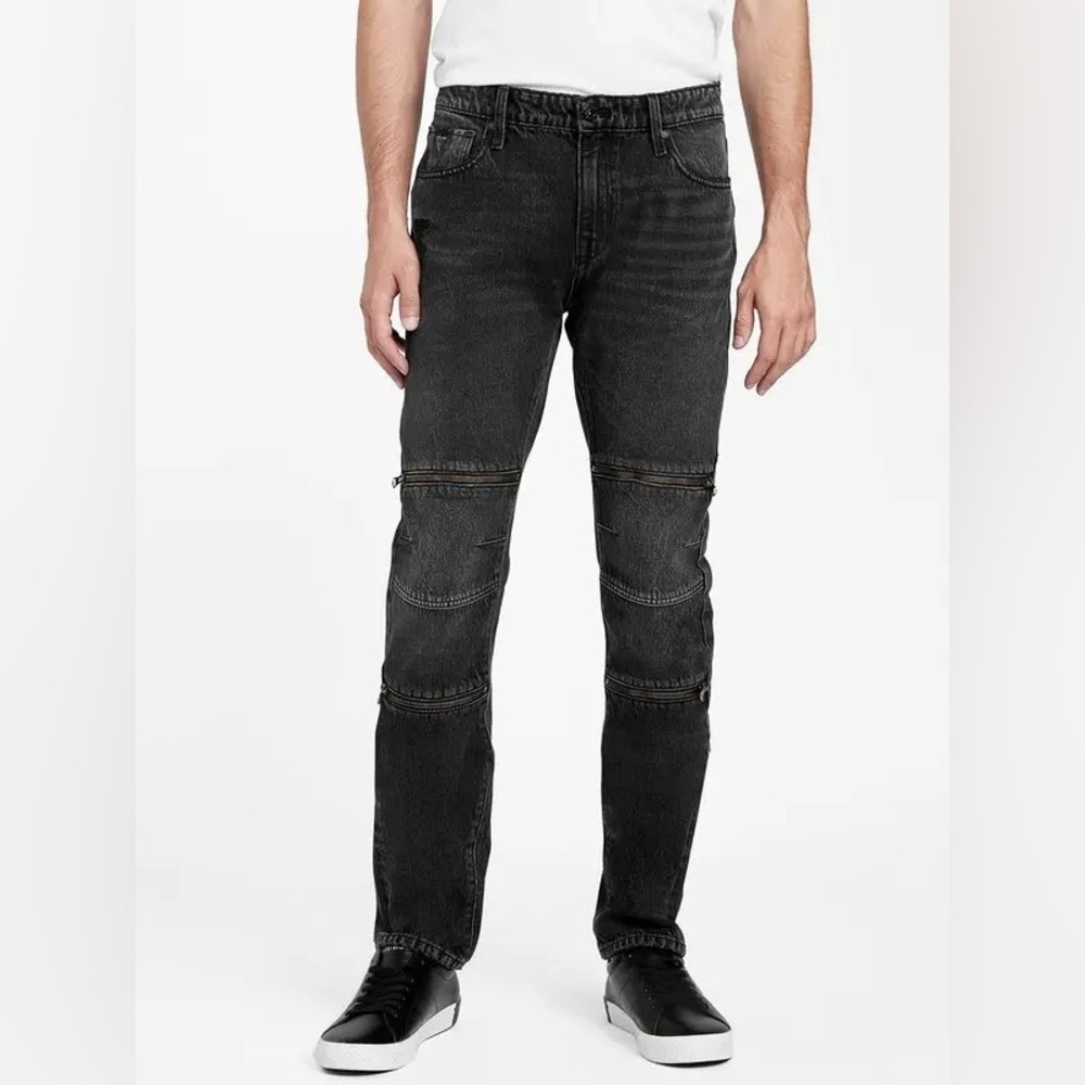New Guess Men's Charcoal Skinny Jeans